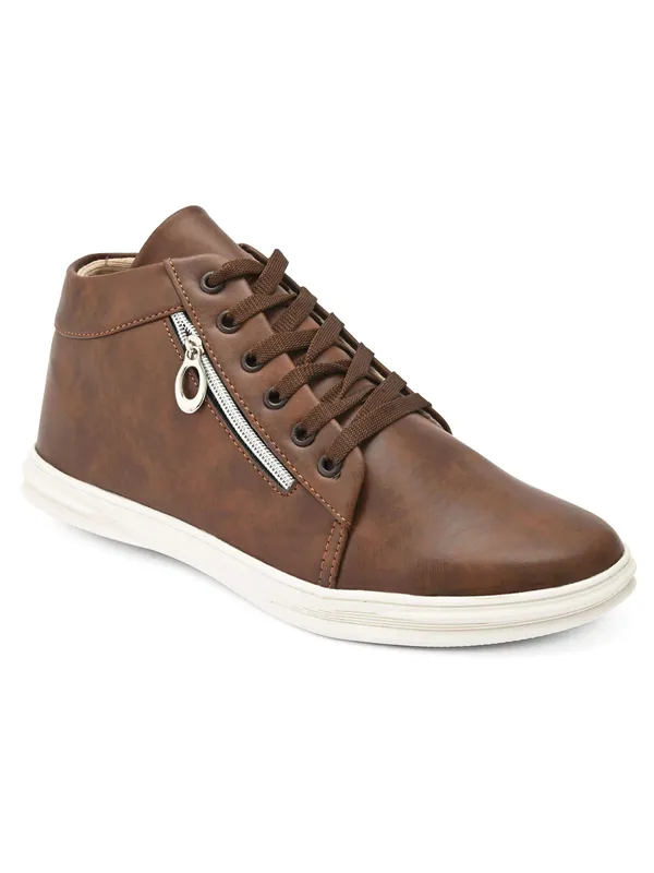 Men's_Sneakers-Brown_Vegan_Leather_CasualFlow