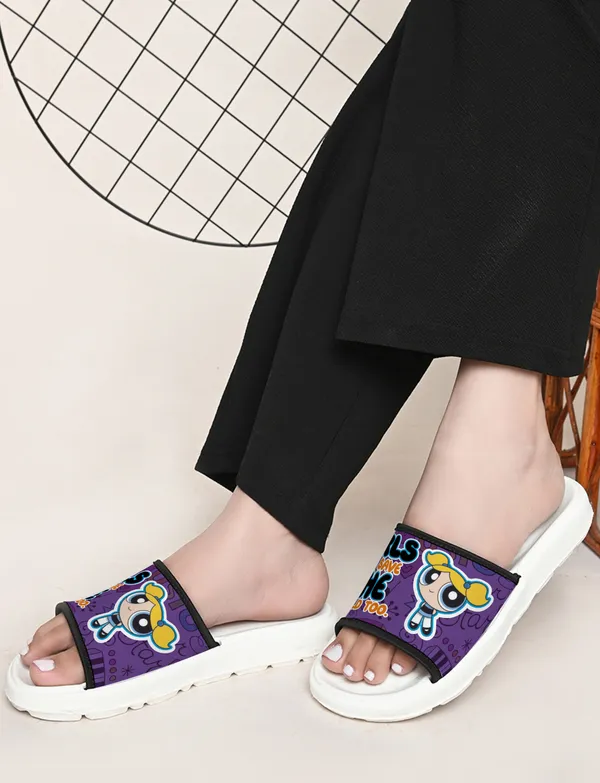 Power_Puff_Girls_Can_Save_The_World_Too_Purple_Women_Slide_Slippers