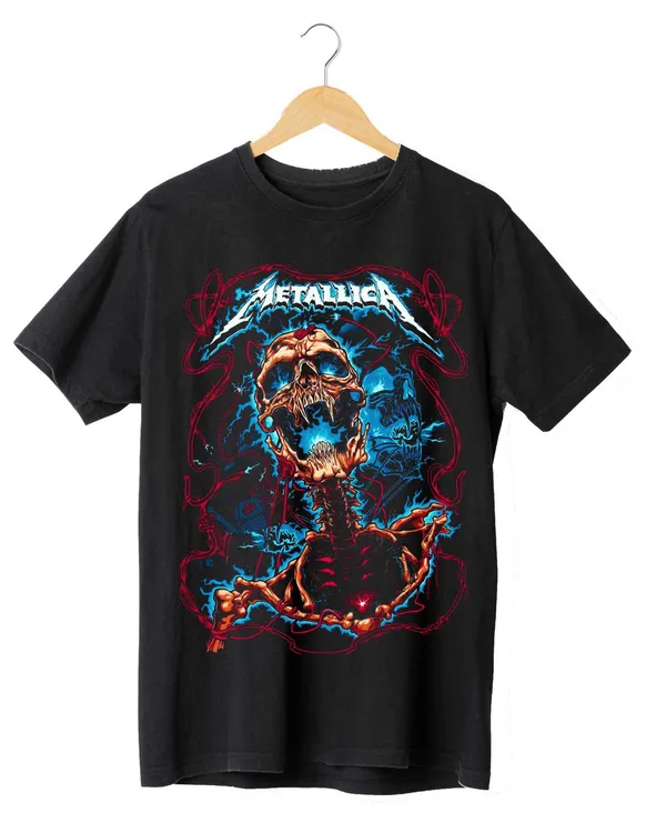 Unisex_Cotton_Black_Metallica_Printed_T-Shirt