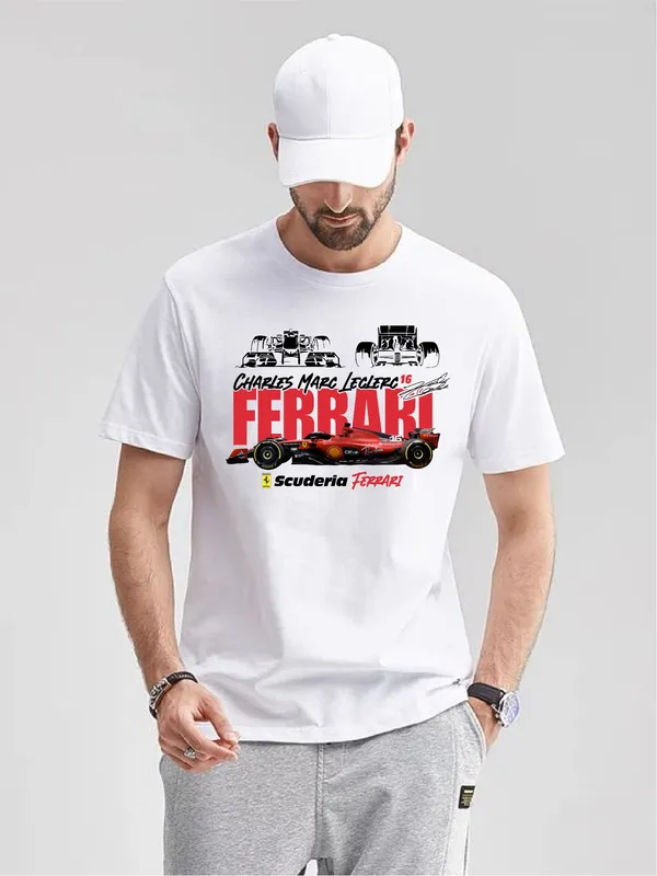 Unisex_Cotton_White_Ferrari_F1__T-Shirt