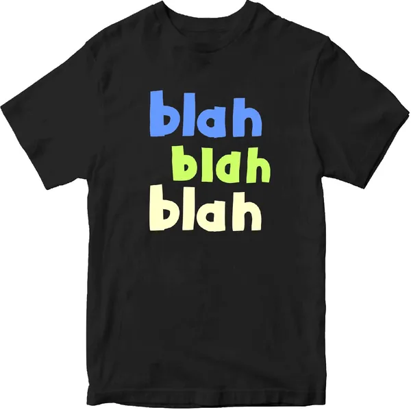 Unisex_Cotton_Black_Blah_Printed_T_Shirt