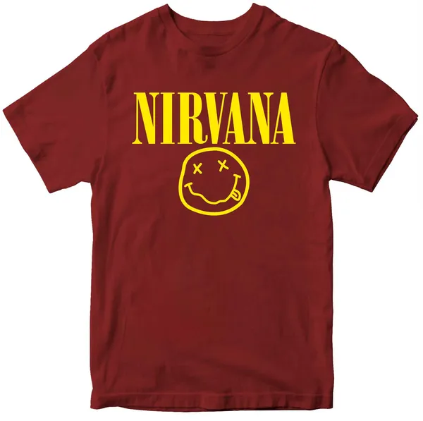 Unisex_Cotton_Maroon_Nirvana_PrintedT-Shirt