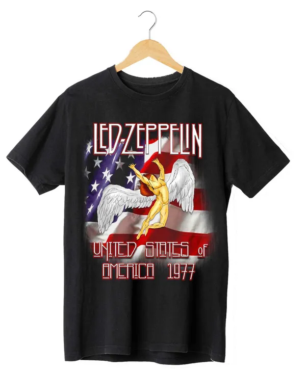 Unisex_Cotton_Black_Led_Zeppelin_Printed_T-Shirt