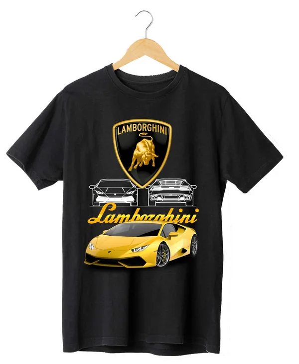 Unisex_Cotton_Black_Lamborghini_Printed_T-Shirt