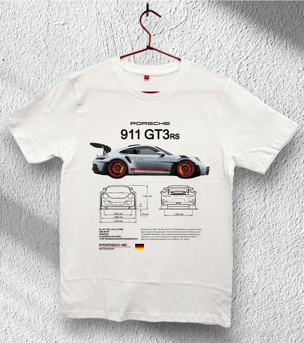 Unisex_Cotton_Black_Porsche_Printed_T-Shirt