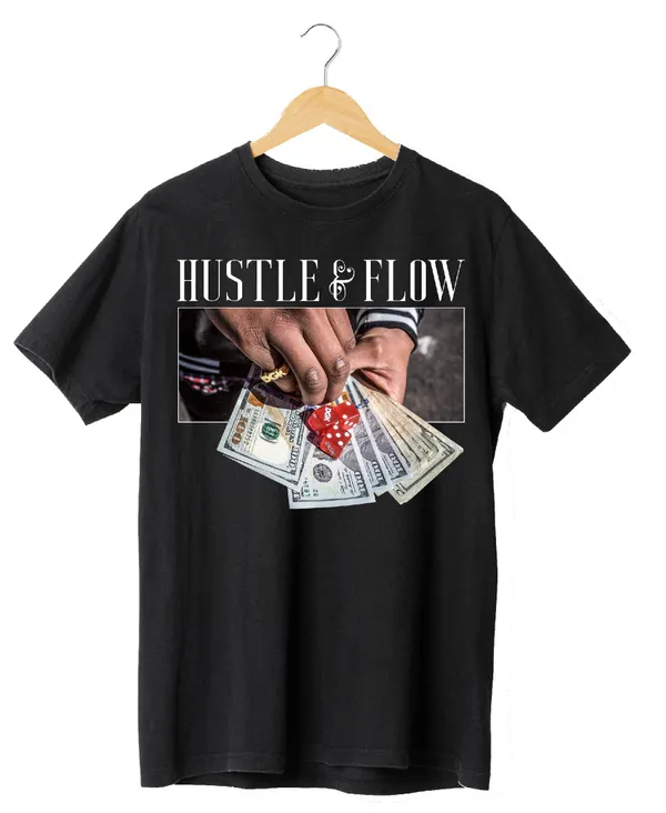 Unisex_Cotton_Black_Hustle_and_Flow_T-Shirt