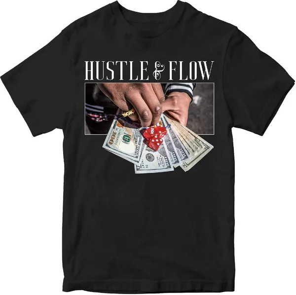 Unisex_Cotton_Black_Hustle_and_Flow_T-Shirt