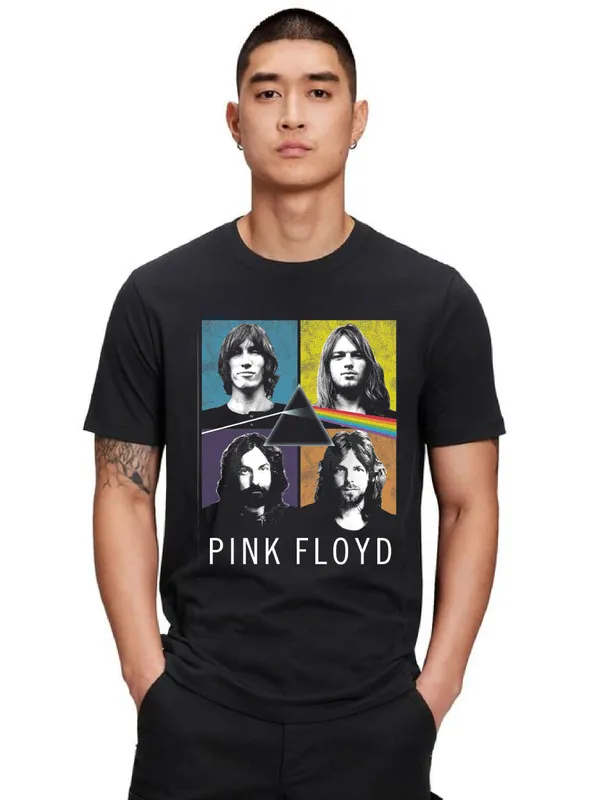 Unisex_Cotton_Black_Pink_Floyd_Band_T-Shirt