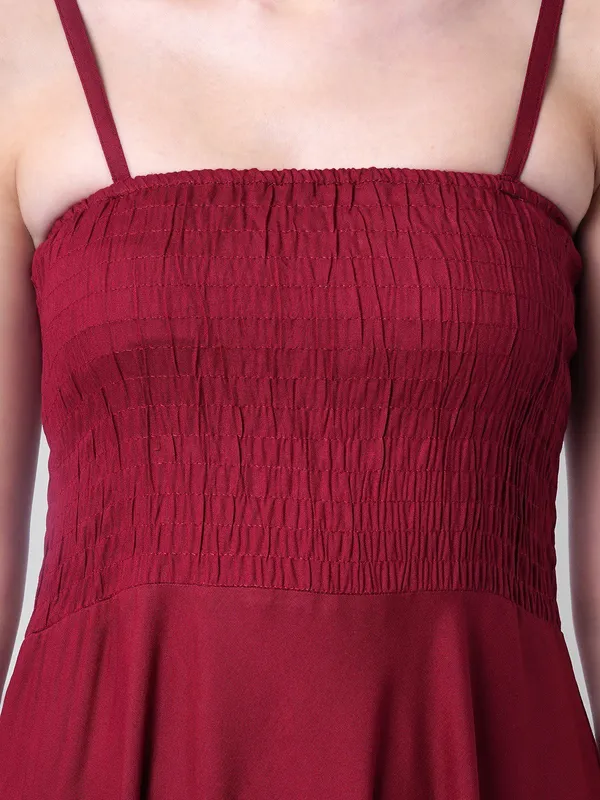 Women_Fit_And_Flare_Maroon_Dress