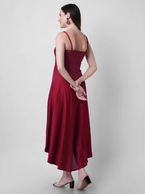 Women_Fit_And_Flare_Maroon_Dress