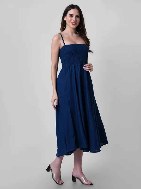 Women_Fit_And_Flare_Blue_Dress