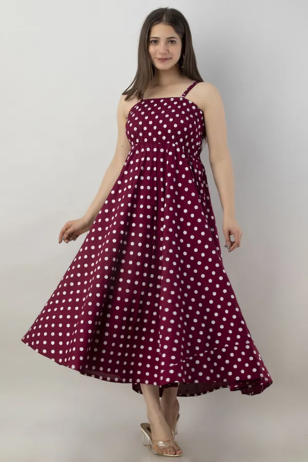 Women_Fit_And_Flare_Printed_Maroon_Dress