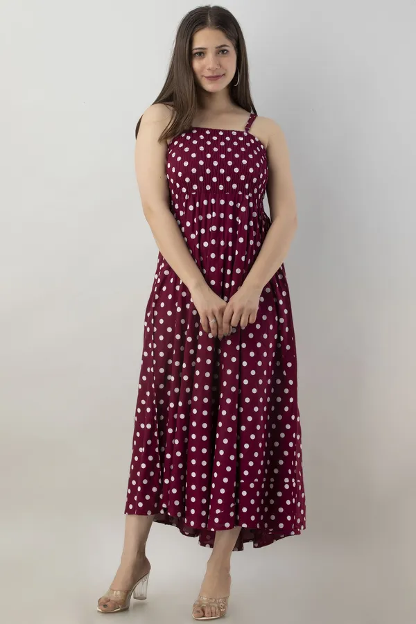 Women_Fit_And_Flare_Printed_Maroon_Dress