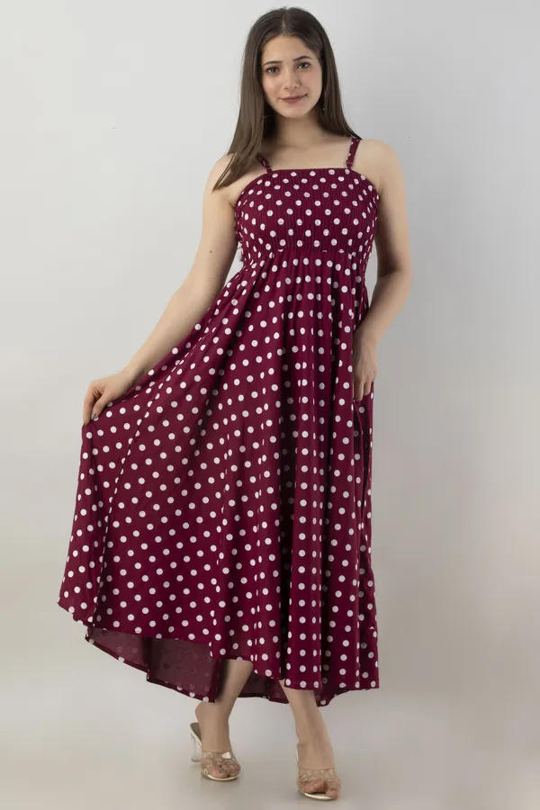 Women_Fit_And_Flare_Printed_Maroon_Dress