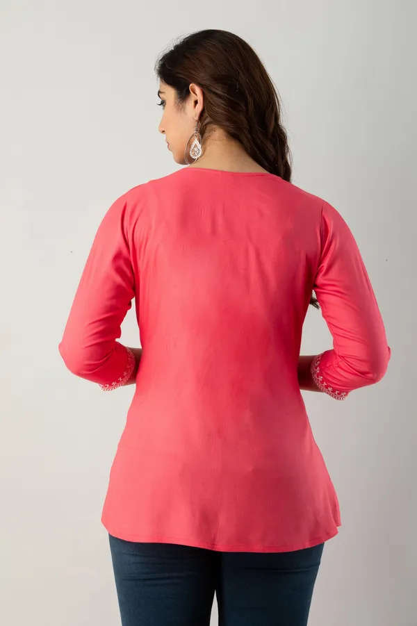 Casual_Embroidered_Women_Pink_Top