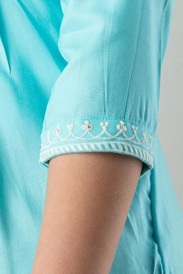 Casual_Embroidered_Women_Light_Blue_Top