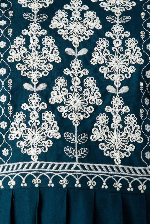 Casual_Embroidered_Women_Dark_Blue_Top