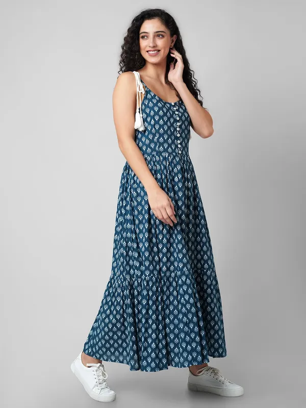 Women_Fit_And_Flare_Blue_Dress