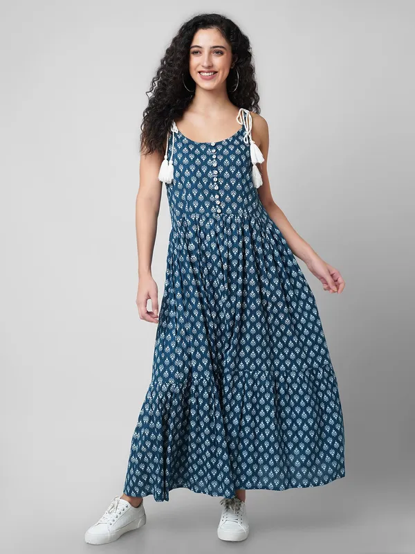 Women_Fit_And_Flare_Blue_Dress