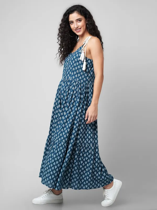 Women_Fit_And_Flare_Blue_Dress