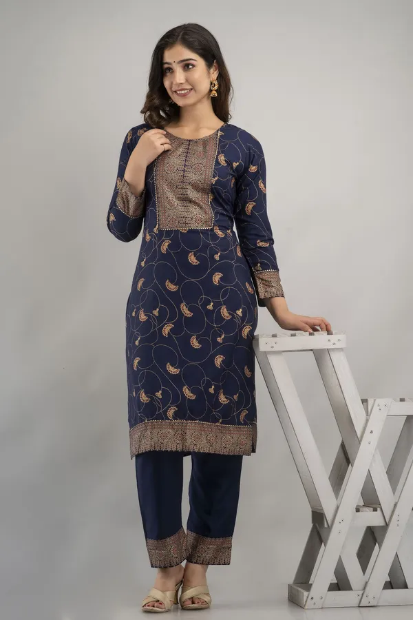 Women_Rayon_Gold_Printed_Kurta_And_Palazzo_Set