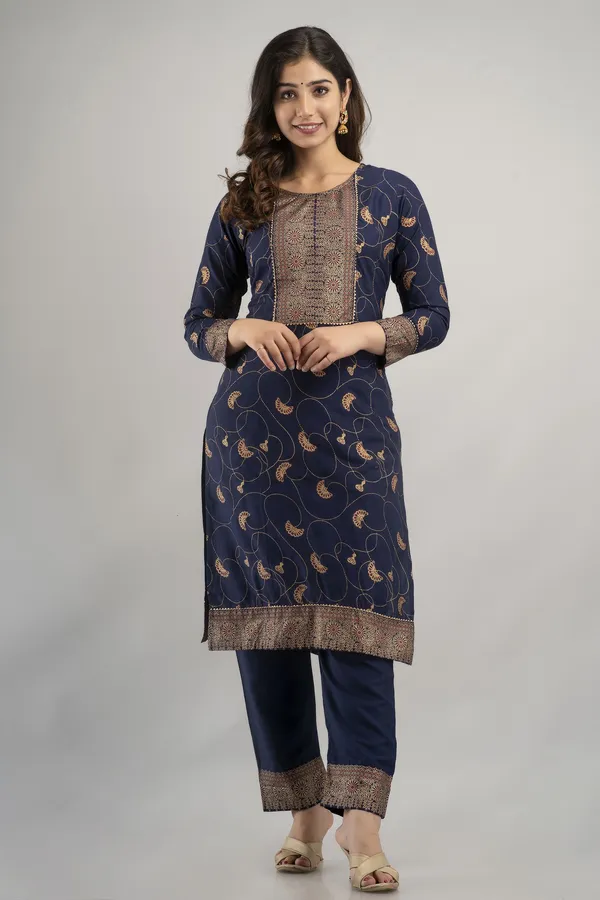 Women_Rayon_Gold_Printed_Kurta_And_Palazzo_Set