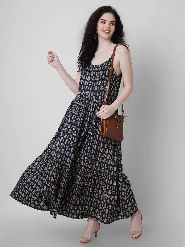 Women_Fit_And_Flare_Blue_Dress