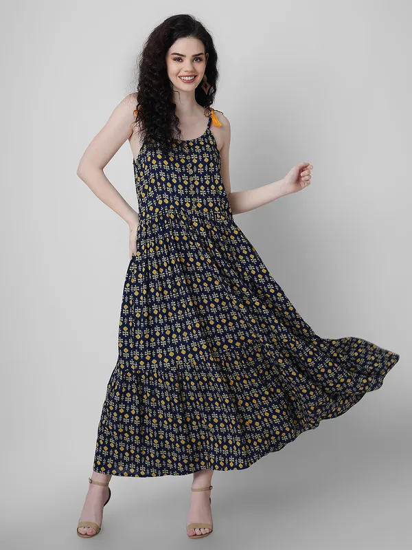Women_Fit_And_Flare_Blue_Dress