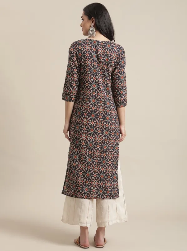 Women_Rayon_Printed_Straight_Kurta_(Blue)