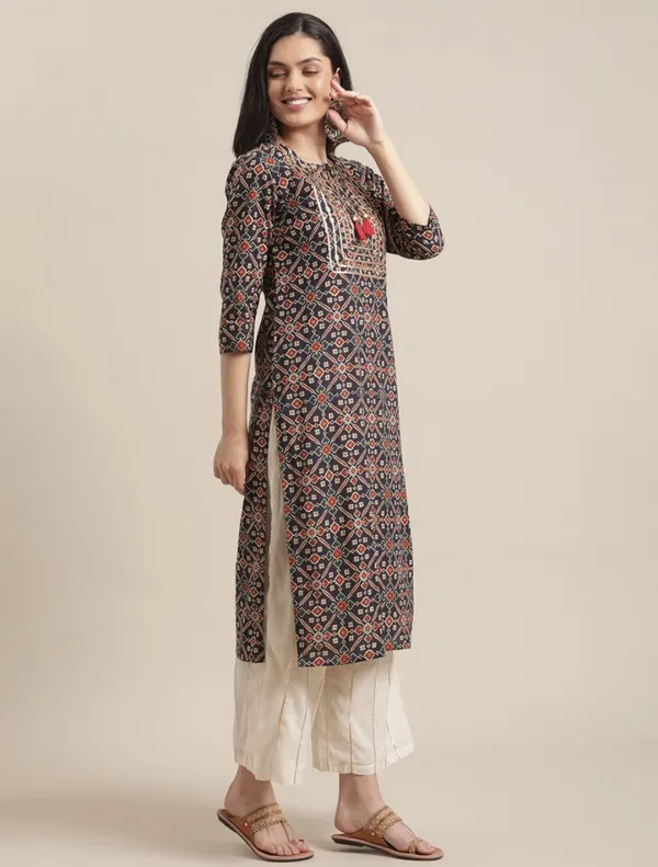 Women_Rayon_Printed_Straight_Kurta_(Blue)