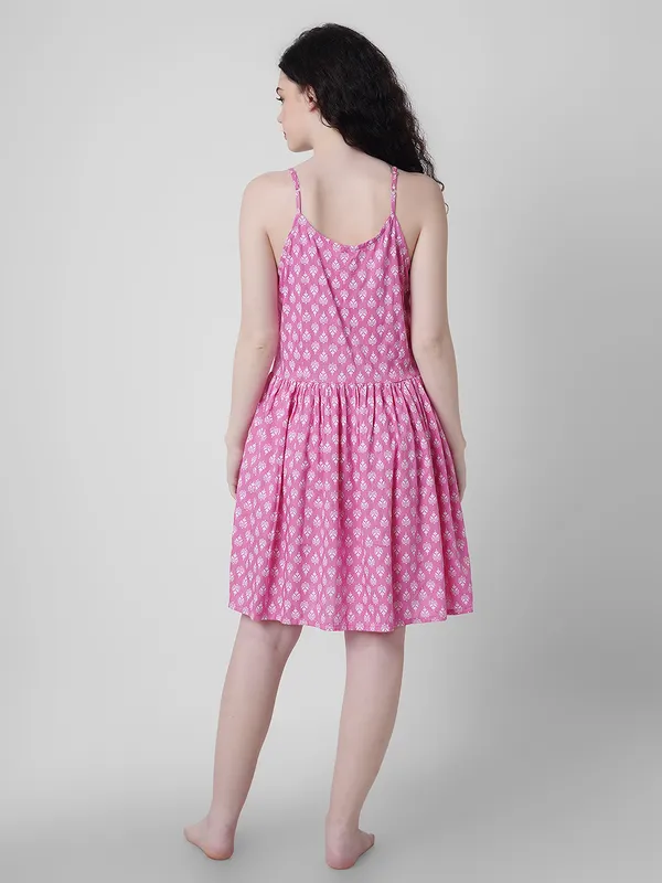 Printed_Babydoll__Mauve_For_Women