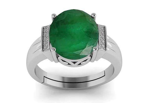Emerald stone silver ring buy online new arrivals