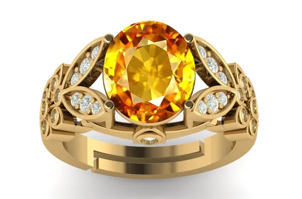 Dinjewel Natural Yellow Sapphire Pukhraj Gemstone Ring Gold for Women s and Men s 4.25 Ratti Price in India Buy Dinjewel Natural Yellow Sapphire