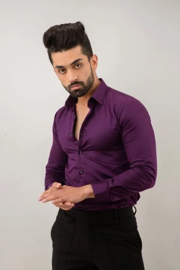 Wine_And_Black_Plain_Heavy_Fabric_Shirt_&_Pant_Fabric