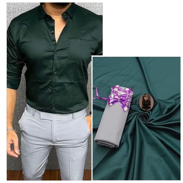 Bottle_Green_And_Black_Heavy_Fabric_Shirt_&_Pant_Fabric