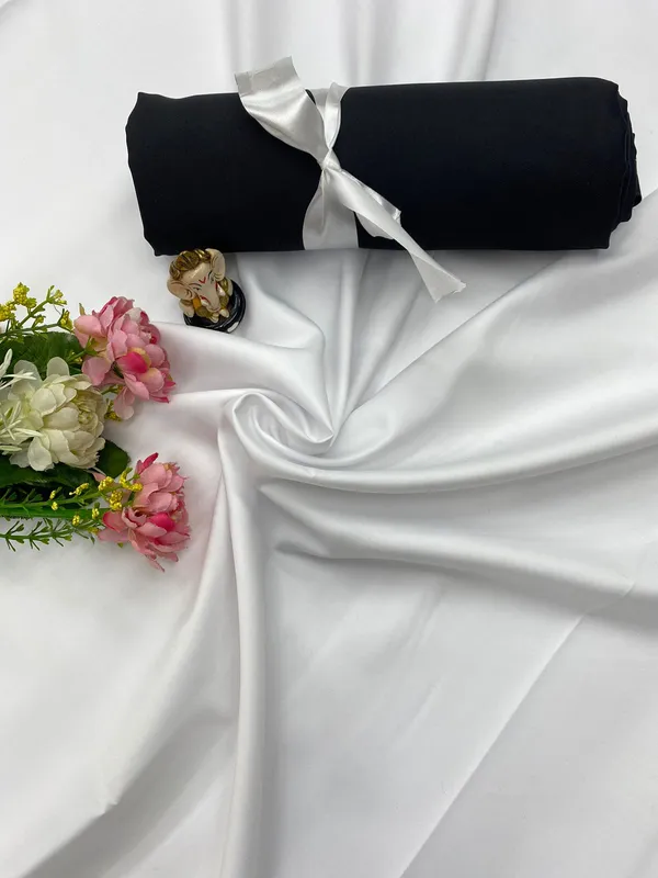 White_And_Black_Plain_Heavy_Fabric_Shirt_&_Pant_Fabric