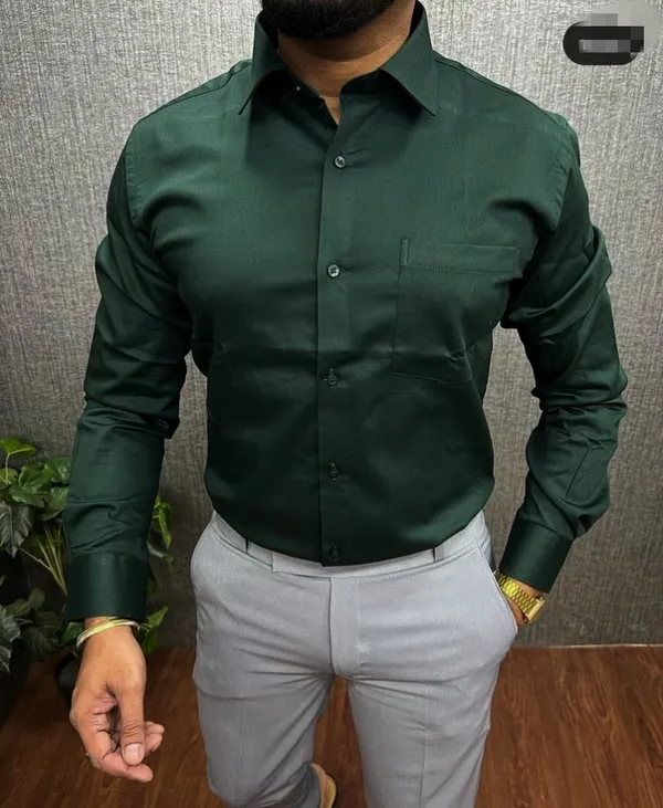 Bottle_Green_And_Black_Heavy_Fabric_Shirt_&_Pant_Fabric