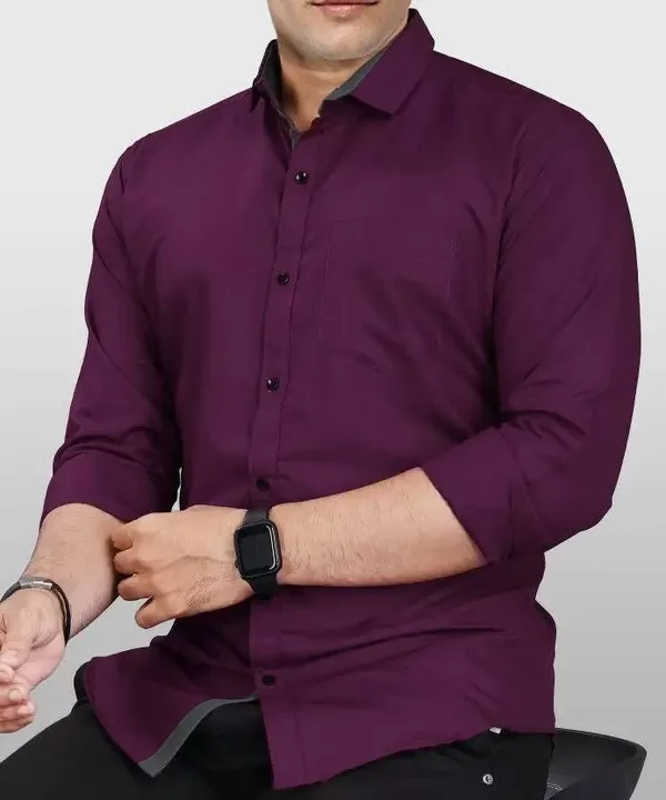 Wine_And_Black_Plain_Heavy_Fabric_Shirt_&_Pant_Fabric