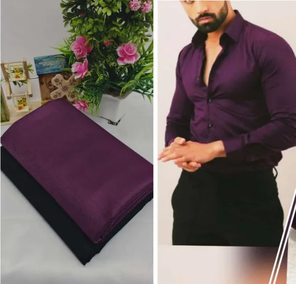 Wine_And_Black_Plain_Heavy_Fabric_Shirt_&_Pant_Fabric