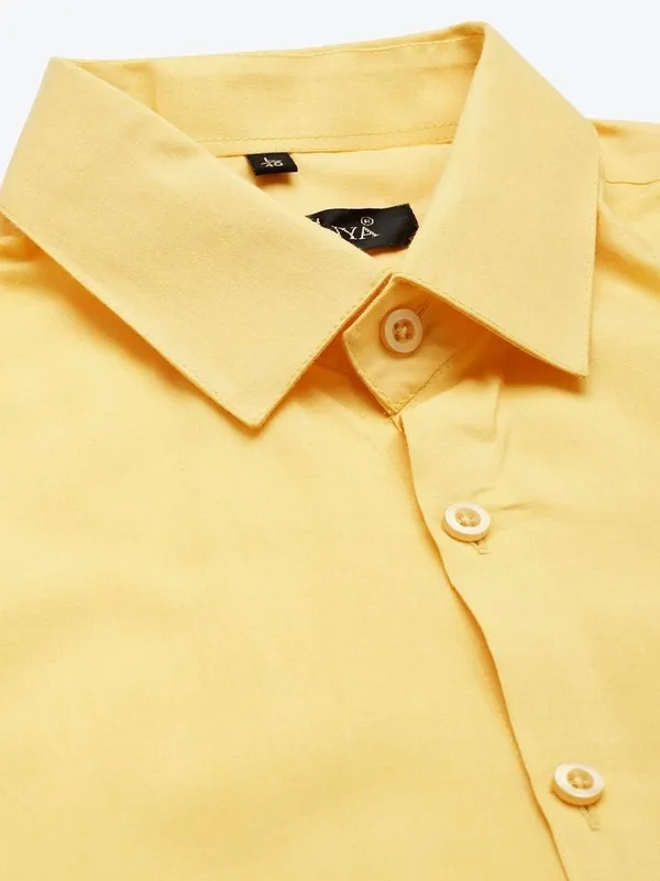 Yellow_Plain_Stylish_Heavy_Shirt_&_Pant_Fabric