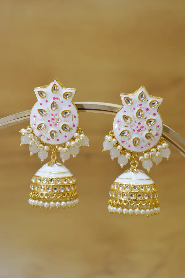 Hand_Made_Meenakari_Jhumka_Earring_with_Tikka