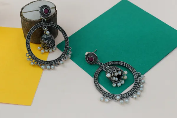 Mahroon_Stone_Earring
