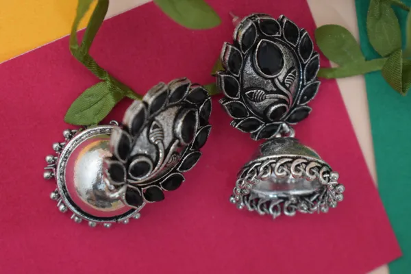 Black_Oxidise_Jhumka_Earring