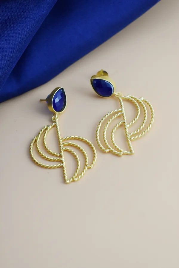 Brass_Blue_Stone_Based_Earring