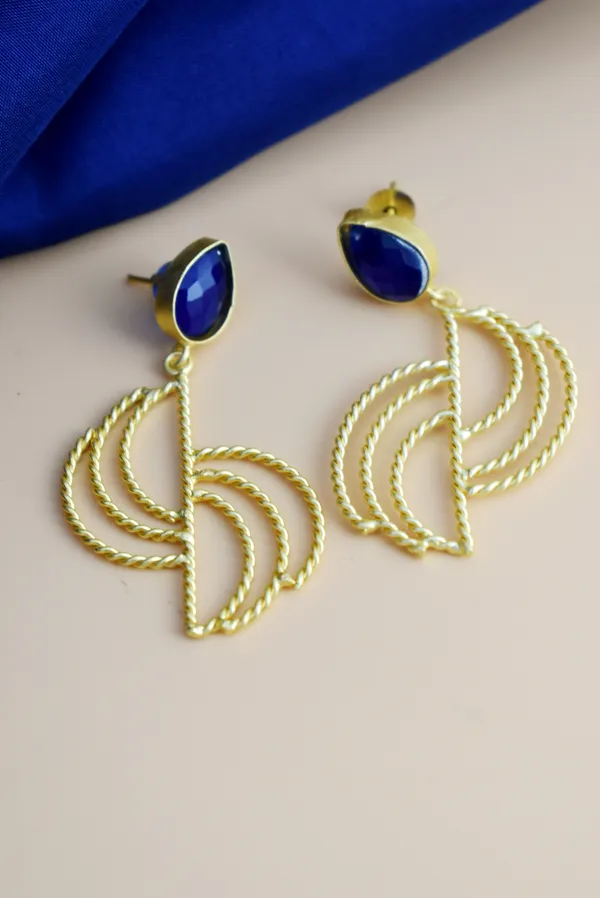 Brass_Blue_Stone_Based_Earring