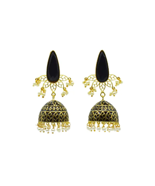 Black_Meena_Kari_Stone_Based_Jhumki_Earring_Set