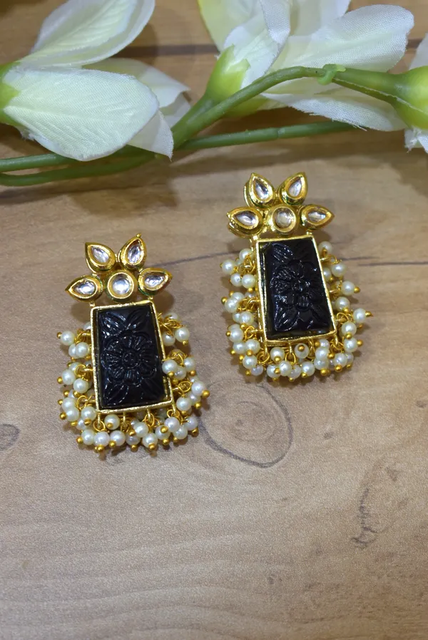 Carving_Stone_Earring_Set
