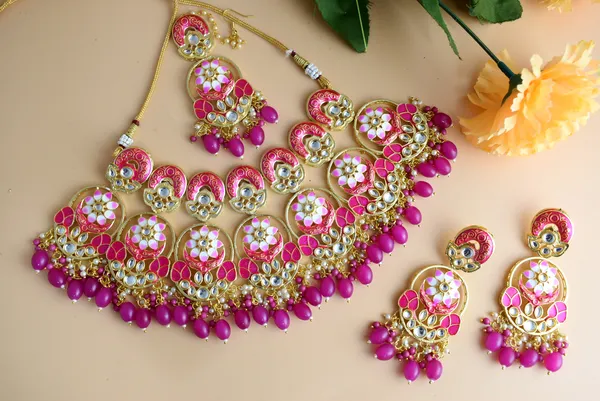 Hand_Made_Meenakari_Choker_Necklace_Set_and_Earrings