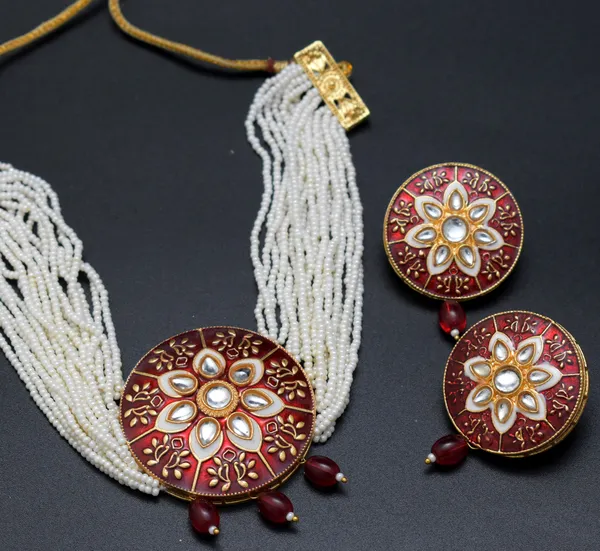 Meenakari__Choker_Necklace_Set_and_Earrings_with_Earring