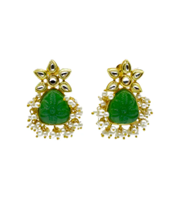 Green_Carving_Stone_Earring_Set